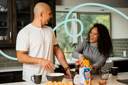 Couple cooking