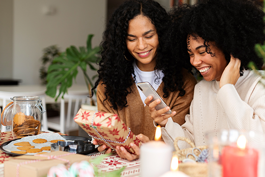 Young women smiling